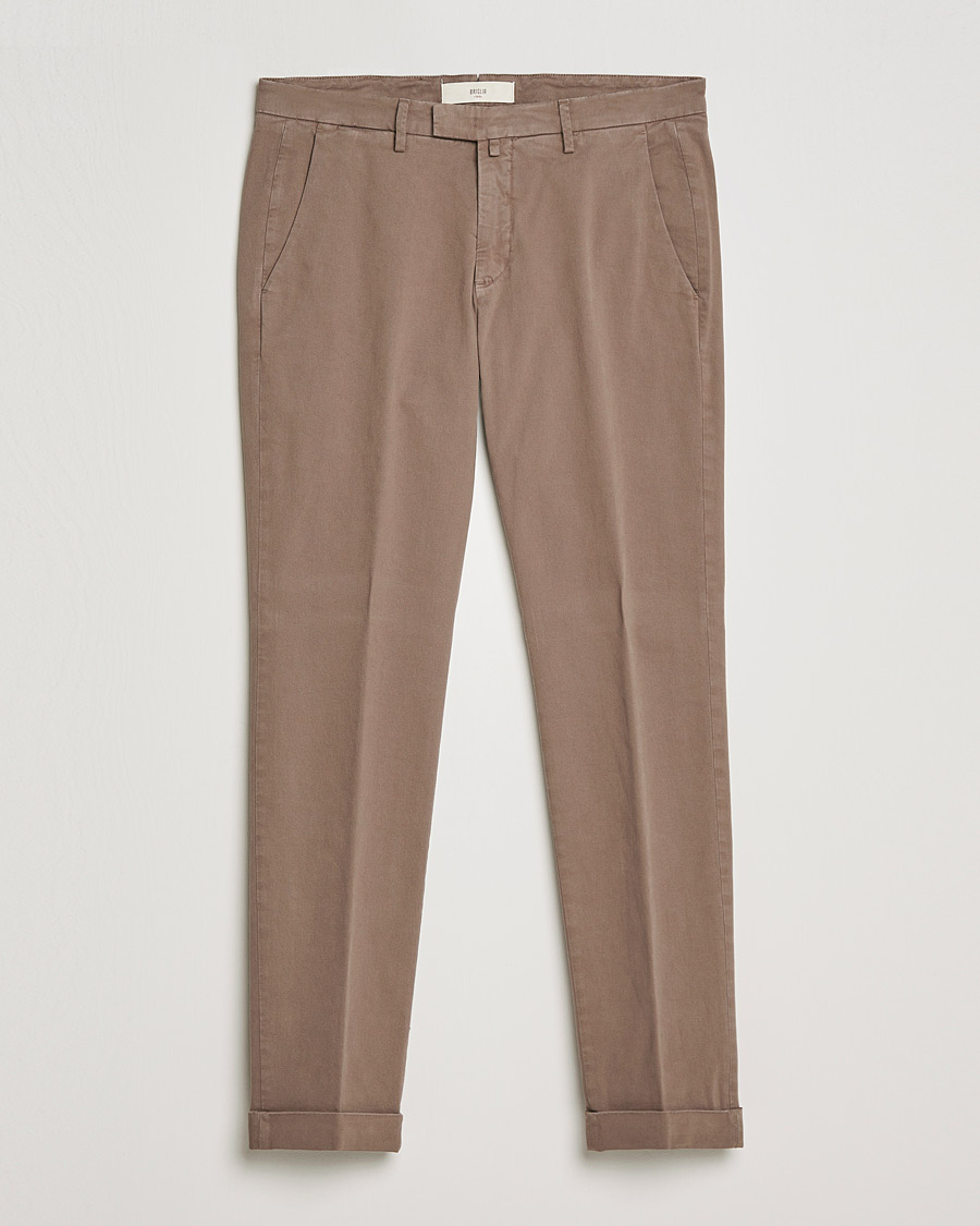 Heren | Broeken | Briglia 1949 | Slim Fit Cotton Stretch Chino Taupe