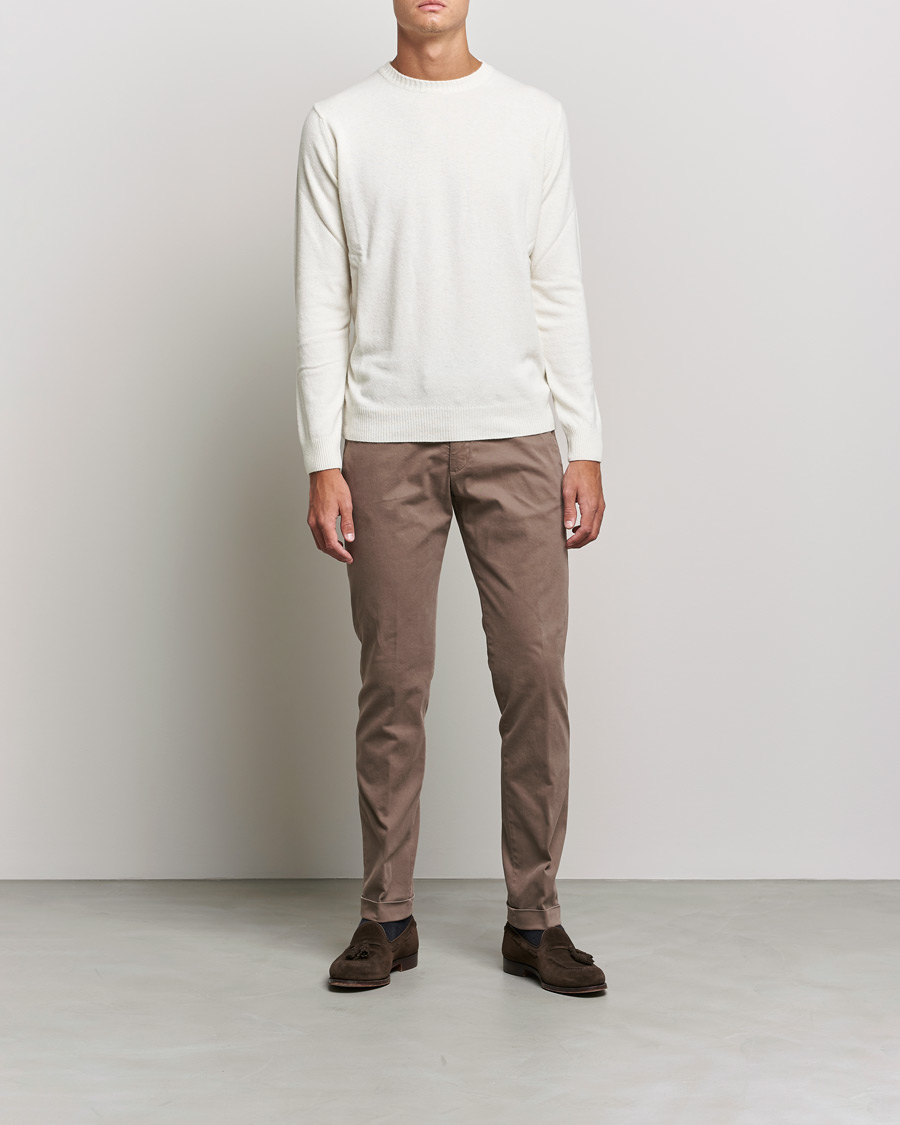 Heren | Broeken | Briglia 1949 | Slim Fit Cotton Stretch Chino Taupe