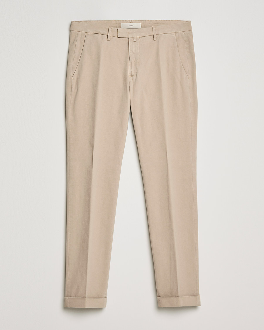 Heren | Broeken | Briglia 1949 | Slim Fit Cotton Stretch Chino Beige