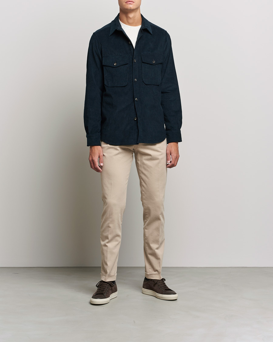 Heren | Broeken | Briglia 1949 | Slim Fit Cotton Stretch Chino Beige