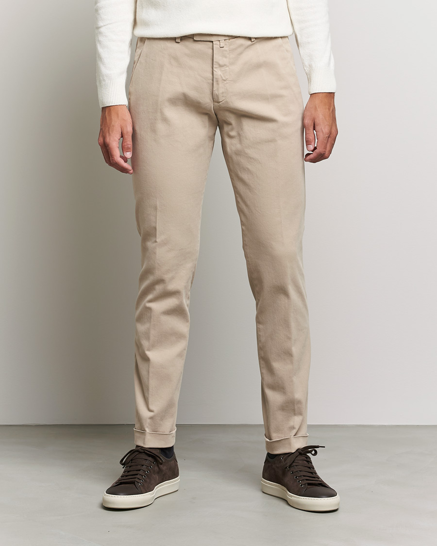 Heren | Broeken | Briglia 1949 | Slim Fit Cotton Stretch Chino Beige