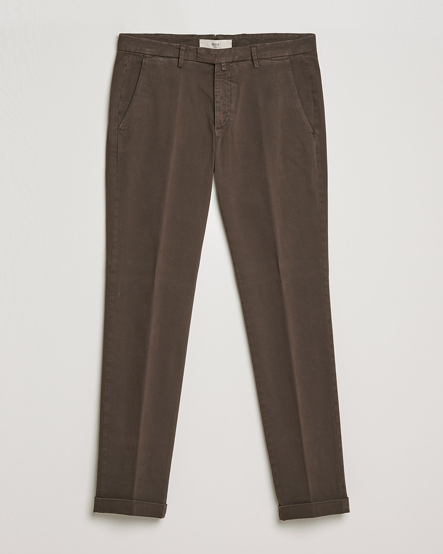 Heren | Broeken | Briglia 1949 | Slim Fit Cotton Stretch Chino Coffe Brown