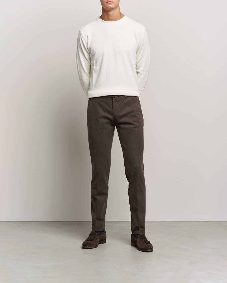 Heren | Broeken | Briglia 1949 | Slim Fit Cotton Stretch Chino Coffe Brown