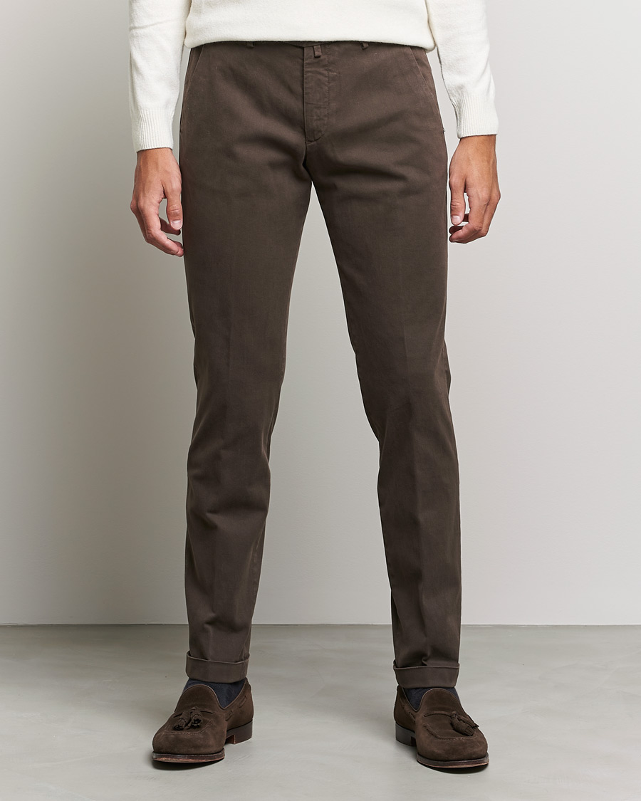 Heren | Broeken | Briglia 1949 | Slim Fit Cotton Stretch Chino Coffe Brown
