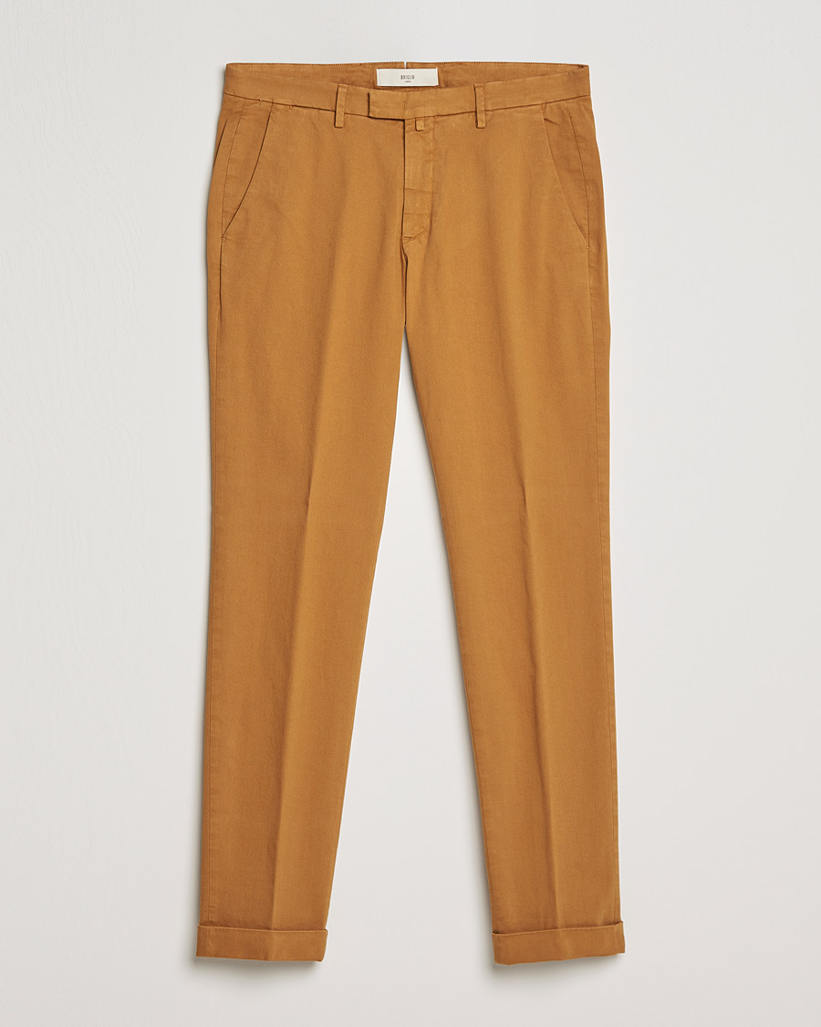 Heren | Broeken | Briglia 1949 | Slim Fit Cotton Stretch Chino Golden Brown