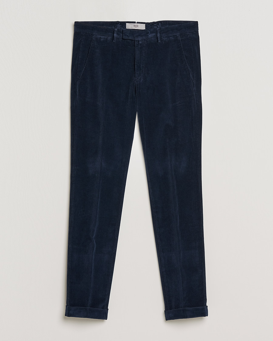Heren | Broeken | Briglia 1949 | Slim Fit Corduroy Trousers Navy