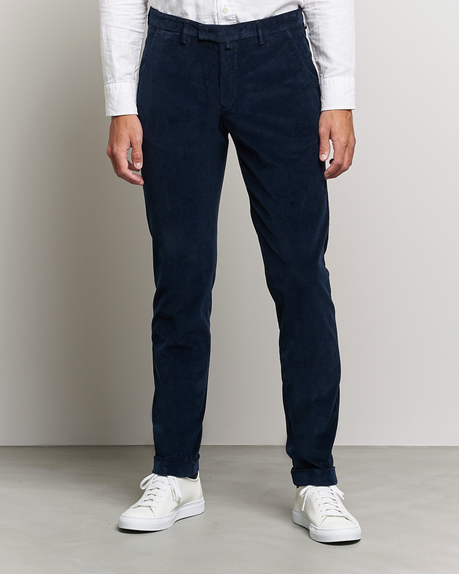 Heren | Broeken | Briglia 1949 | Slim Fit Corduroy Trousers Navy