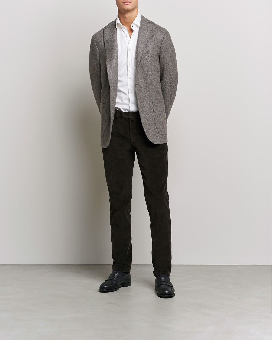 Heren | Broeken | Briglia 1949 | Slim Fit Corduroy Trousers Dark Brown