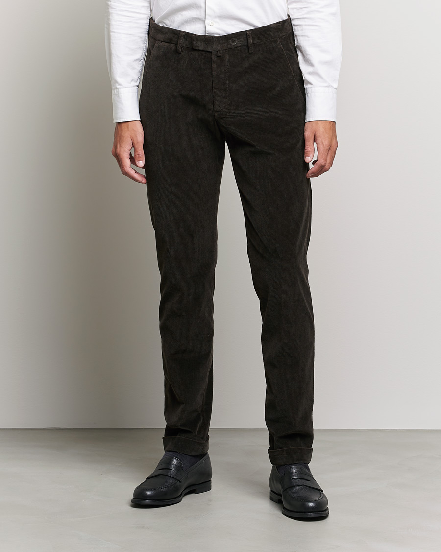 Heren | Broeken | Briglia 1949 | Slim Fit Corduroy Trousers Dark Brown