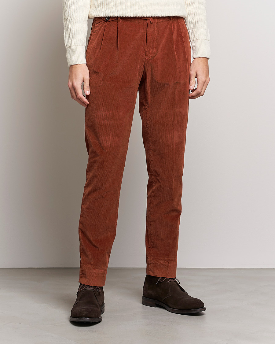 Heren | Broeken | Briglia 1949 | Easy Fit Corduroy Trousers Rust Red
