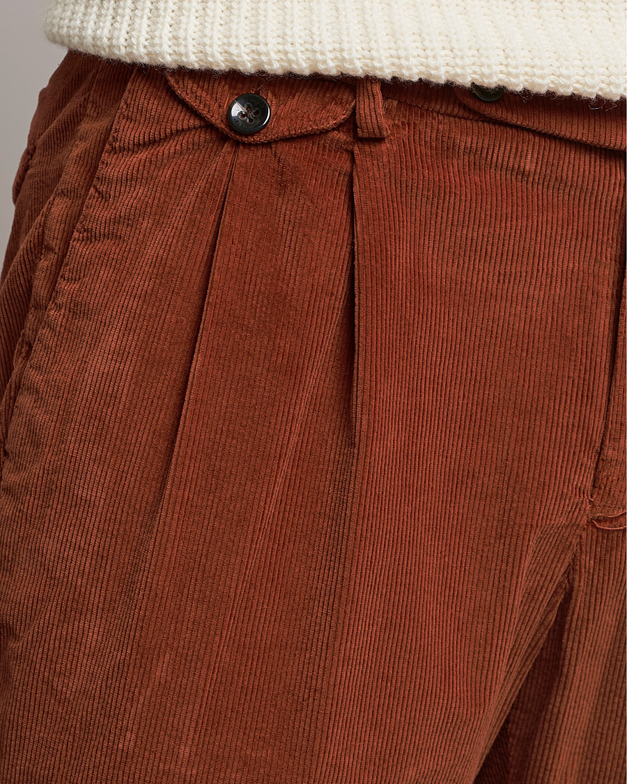 Heren | Broeken | Briglia 1949 | Easy Fit Corduroy Trousers Rust Red