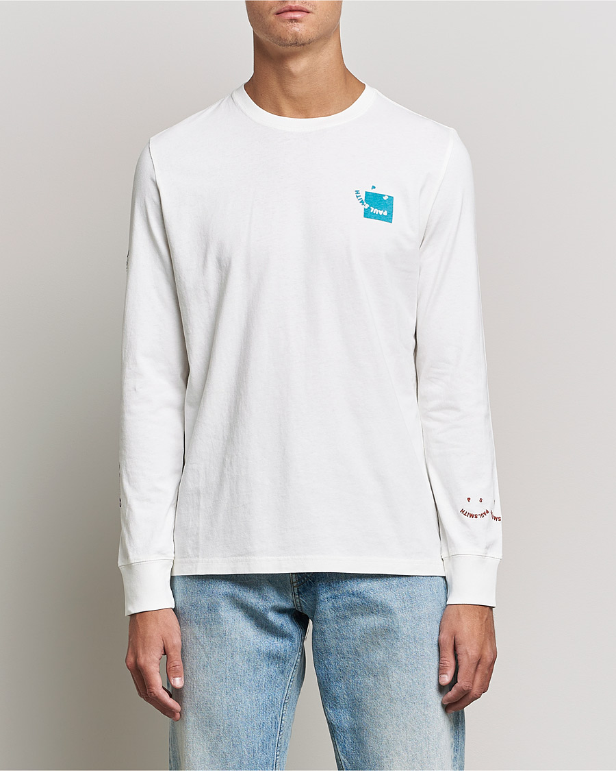 Heren | T-shirts | PS Paul Smith | Happy Face Long Sleeve T-Shirt White