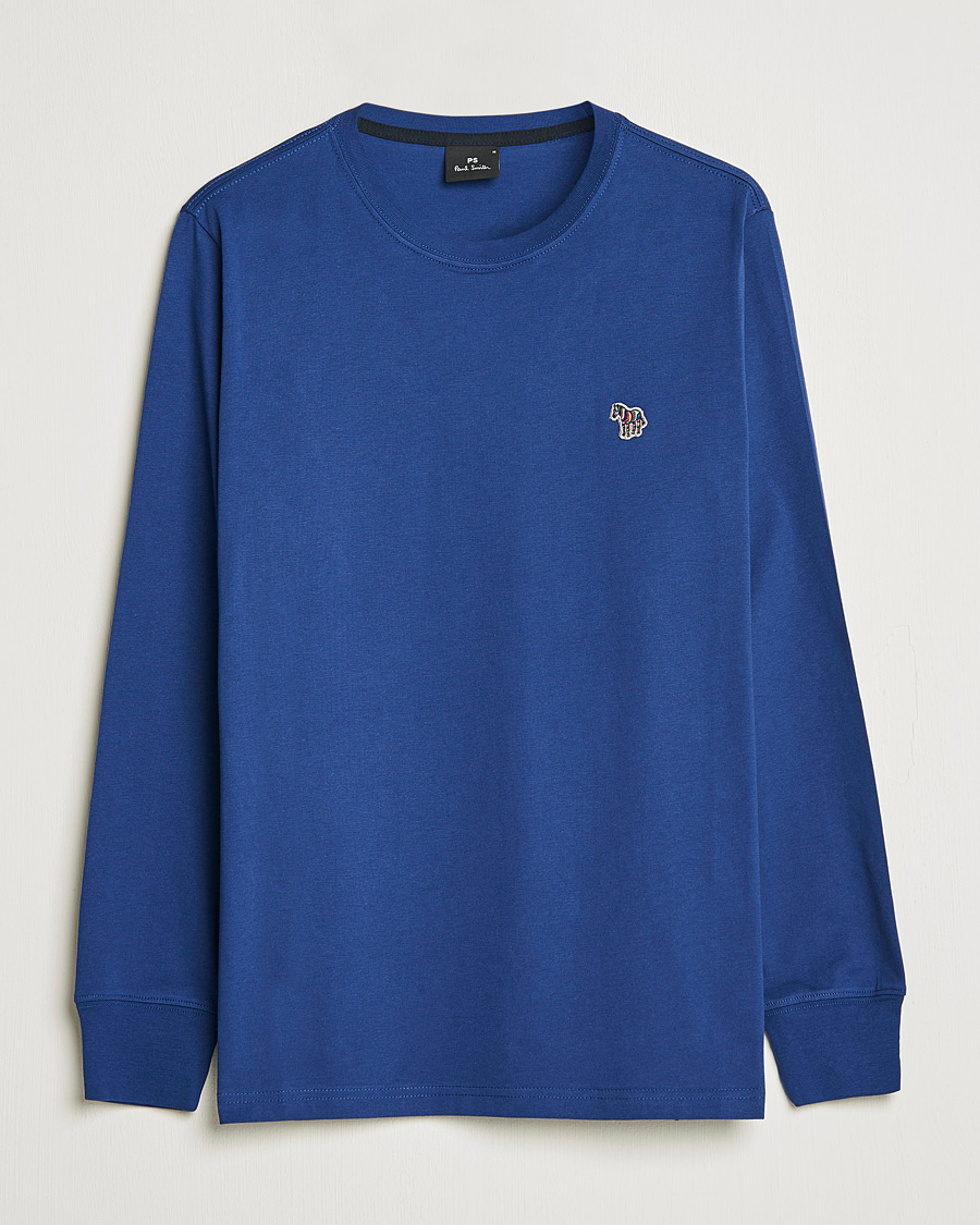 Heren | T-shirts | PS Paul Smith | Zebra Organic Cotton Long Sleeve T-Shirt Navy