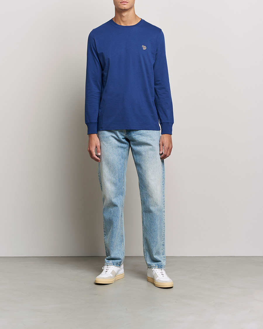Heren | T-shirts | PS Paul Smith | Zebra Organic Cotton Long Sleeve T-Shirt Navy