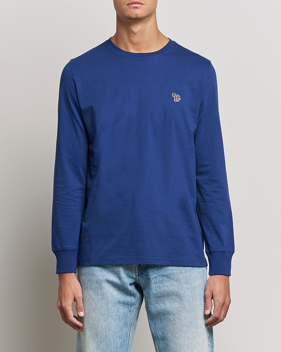 Heren | T-shirts | PS Paul Smith | Zebra Organic Cotton Long Sleeve T-Shirt Navy