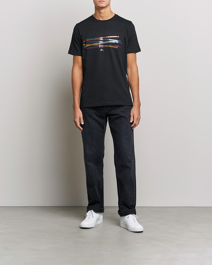 Heren | T-shirts | PS Paul Smith | Tapes Cotton T-Shirt Black