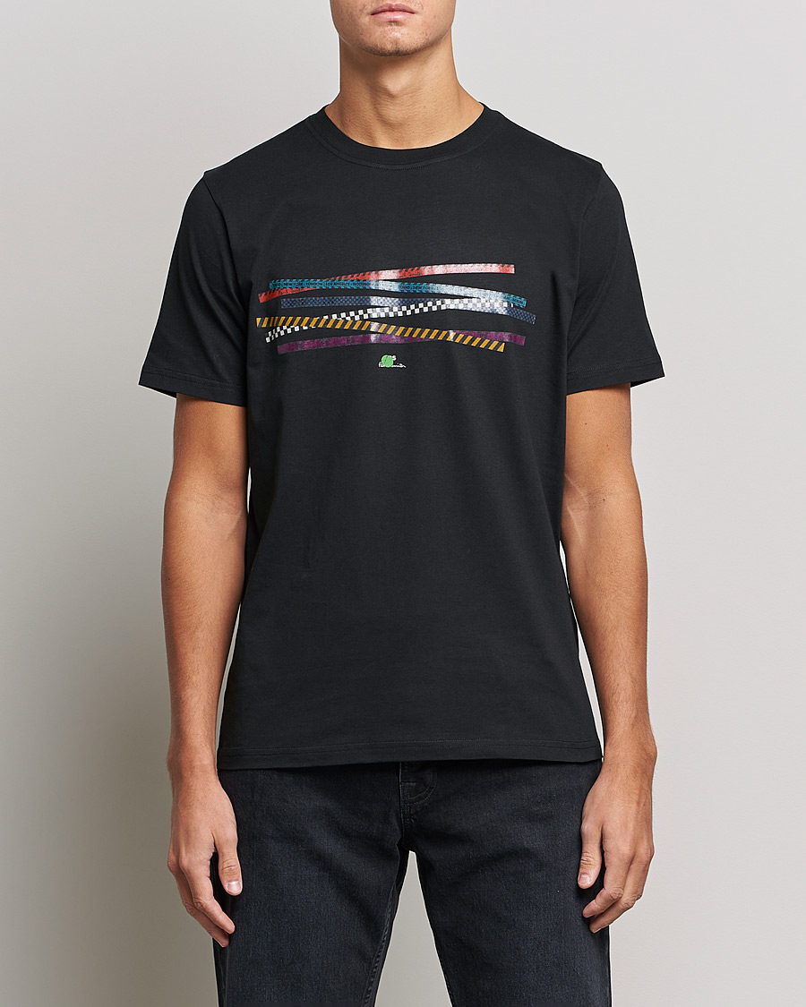 Heren | T-shirts | PS Paul Smith | Tapes Cotton T-Shirt Black