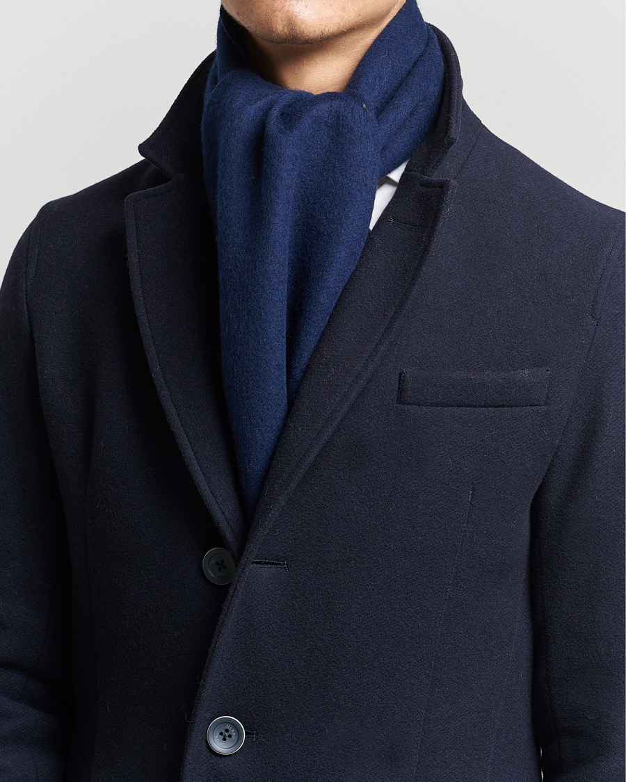 Heren |  | Begg & Co | Vier Lambswool/Cashmere Solid Scarf Navy