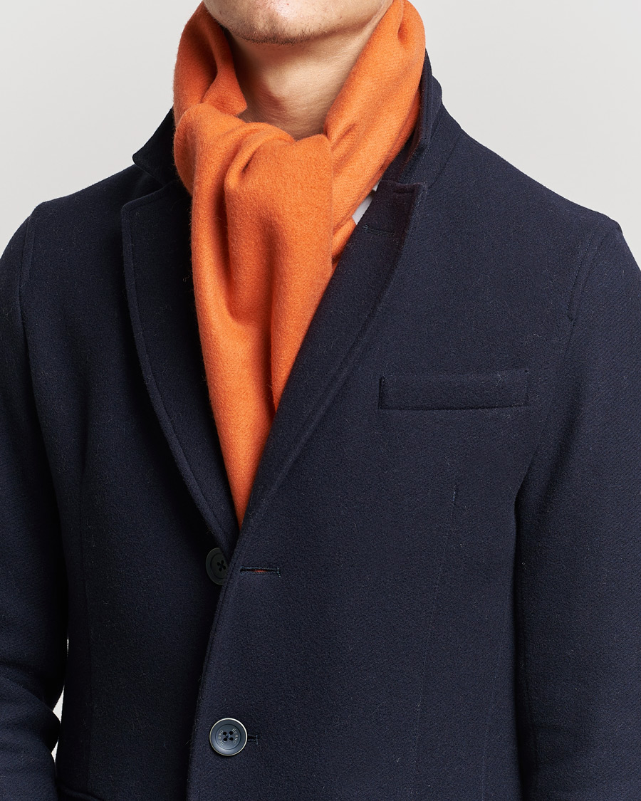 Heren |  | Begg & Co | Vier Lambswool/Cashmere Solid Scarf Orange