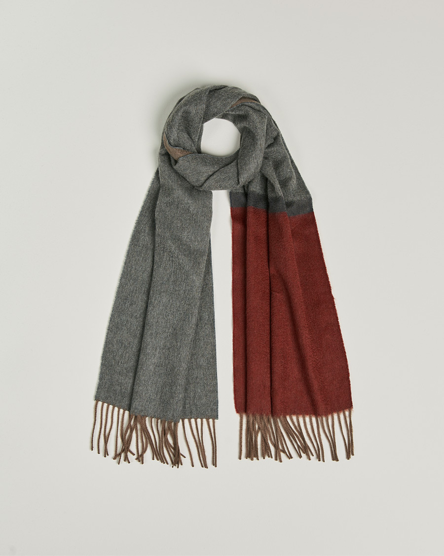Heren | Begg & Co Arran Boarder Cashmere Scarf Derby Brick | Begg & Co | Arran Boarder Cashmere Scarf Derby Brick