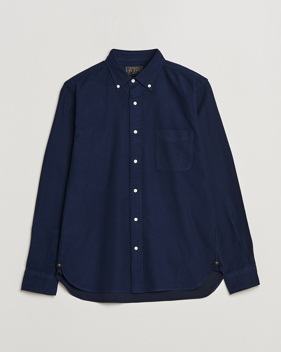 Heren | BEAMS PLUS | BEAMS PLUS | Flannel Button Down Shirt Navy