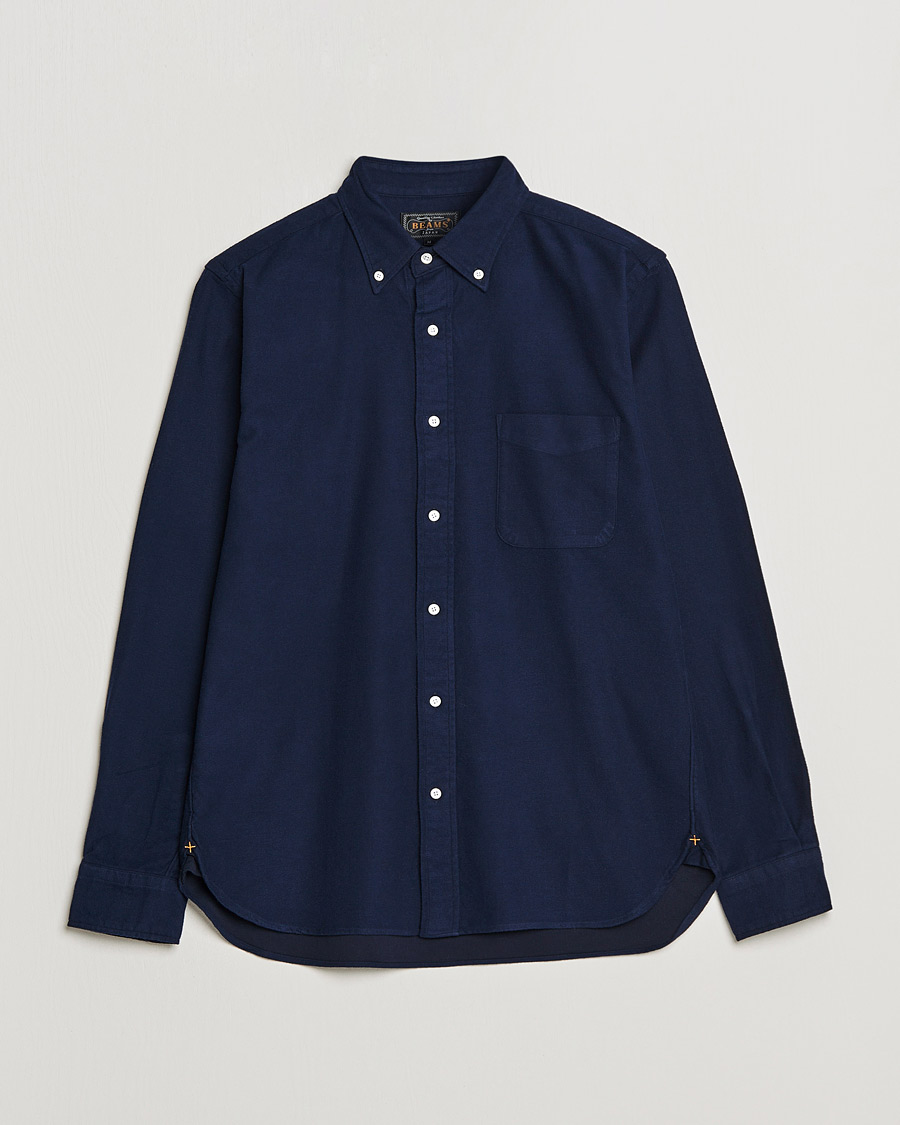 Heren | Overhemden | BEAMS PLUS | Flannel Button Down Shirt Navy