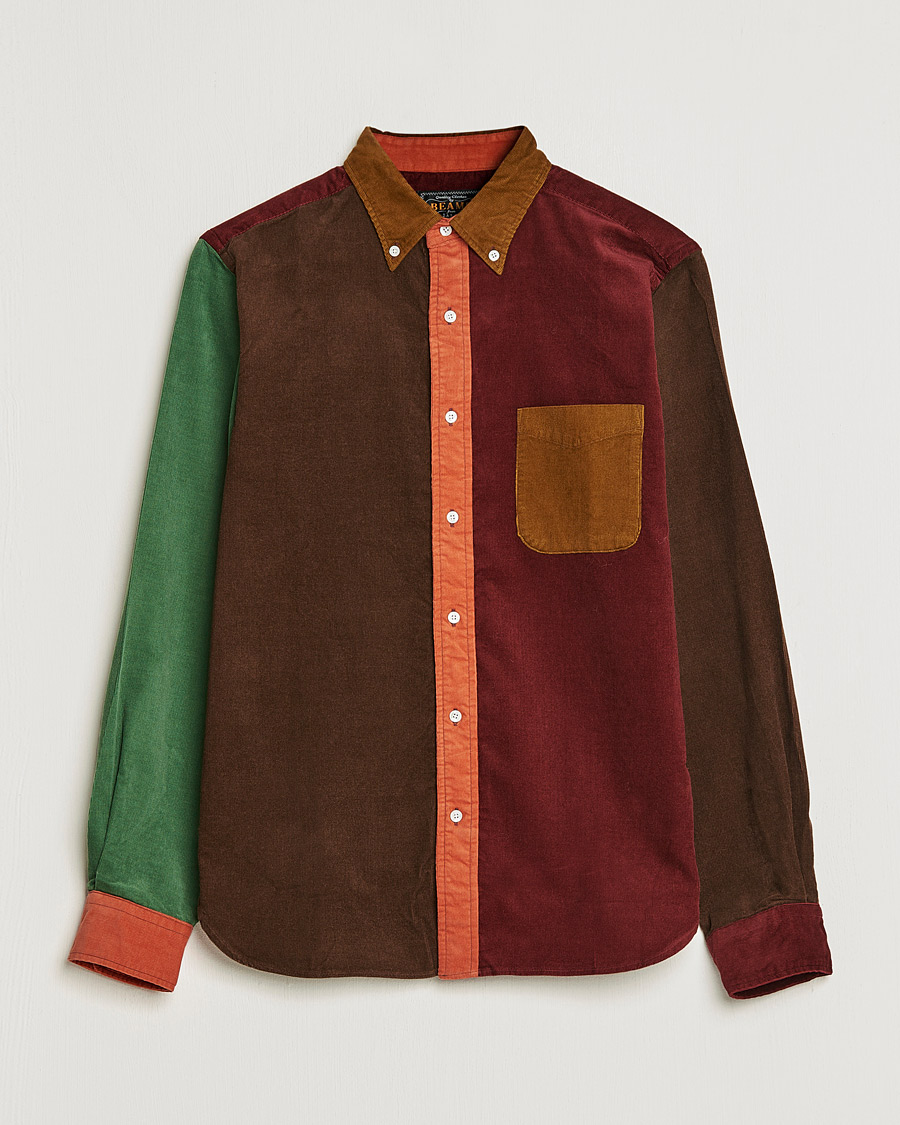 Heren | Overhemden | BEAMS PLUS | Corduroy Panel Button Down Shirt Golden Brown