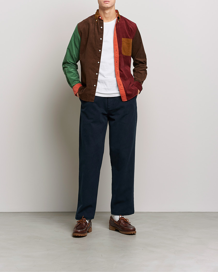 Heren | Overhemden | BEAMS PLUS | Corduroy Panel Button Down Shirt Golden Brown