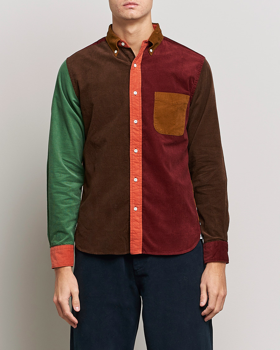 Heren | Overhemden | BEAMS PLUS | Corduroy Panel Button Down Shirt Golden Brown