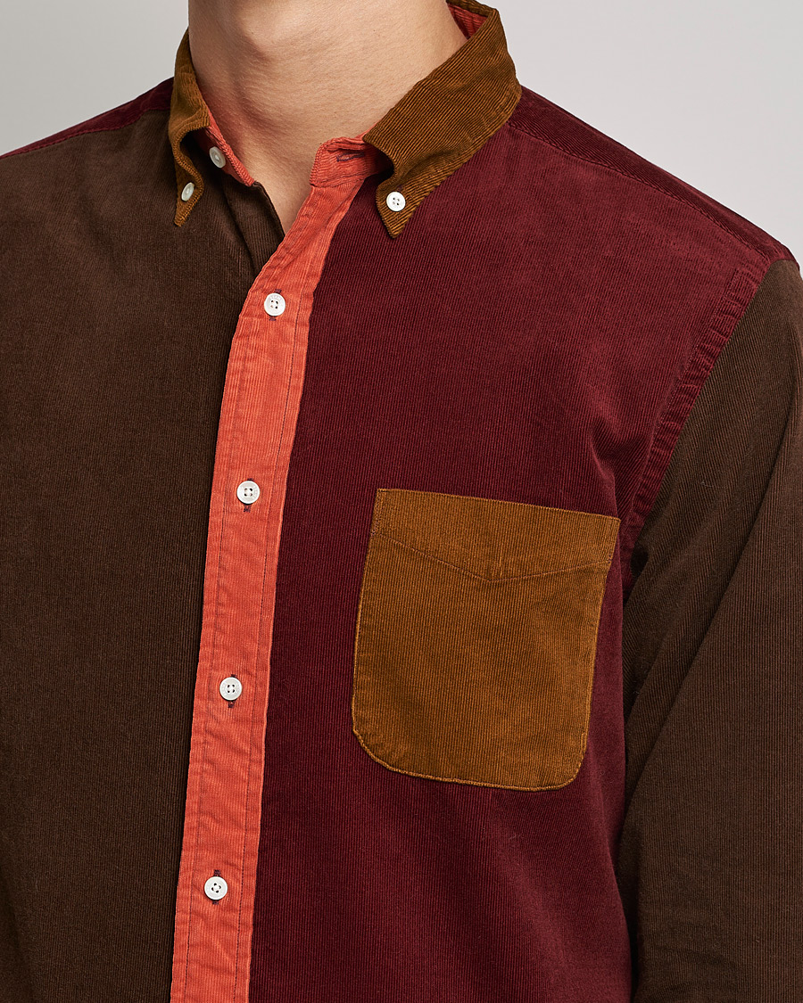 Heren | Overhemden | BEAMS PLUS | Corduroy Panel Button Down Shirt Golden Brown