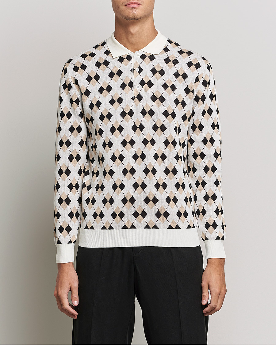 Heren | Truien | BEAMS PLUS | Argyle Knitted Polo Off White