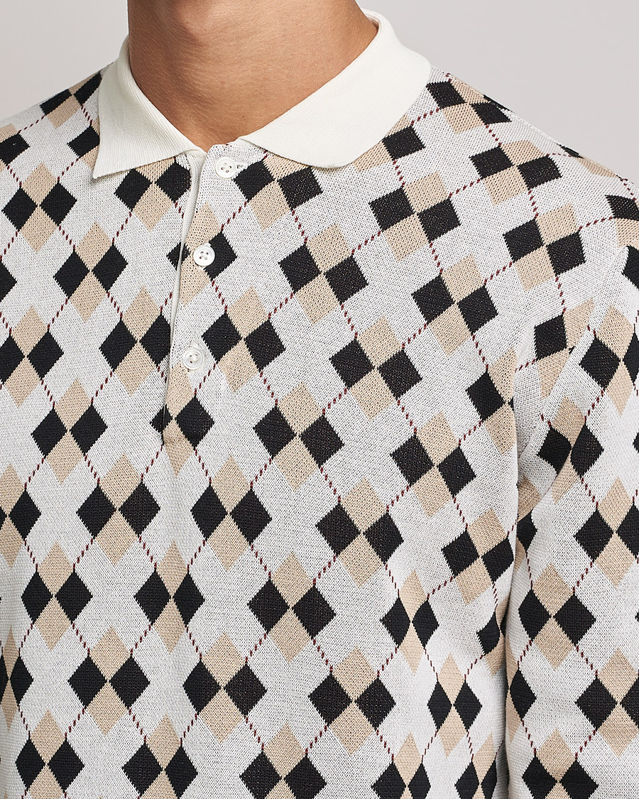 Heren | Truien | BEAMS PLUS | Argyle Knitted Polo Off White