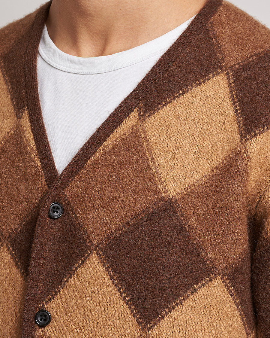 Heren | Truien | BEAMS PLUS | Argyle Jacquard Cardigan Brown 
