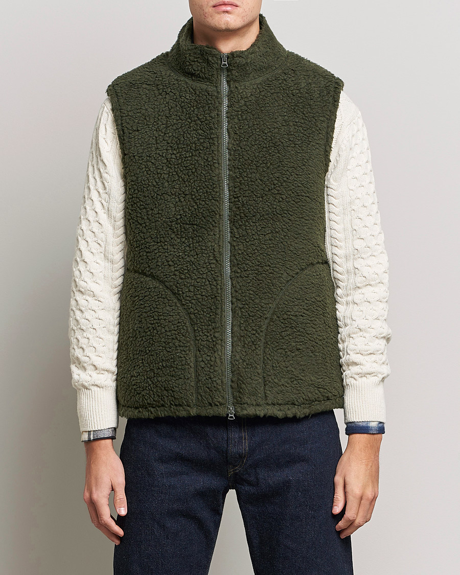 Heren | Jassen | BEAMS PLUS | Boa Fleece Vest Forest Green