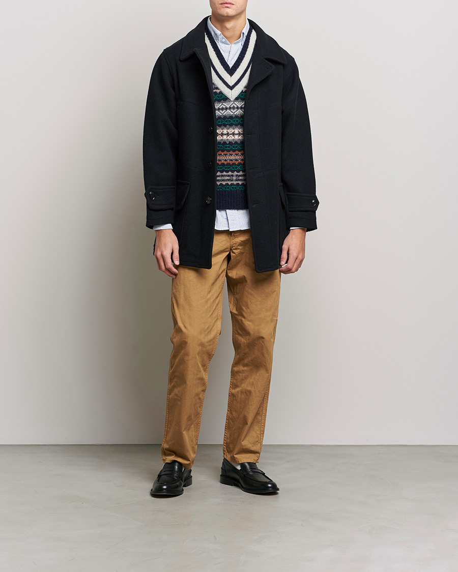 Heren | Jassen | BEAMS PLUS | Heavy Melton Hunting Coat Navy