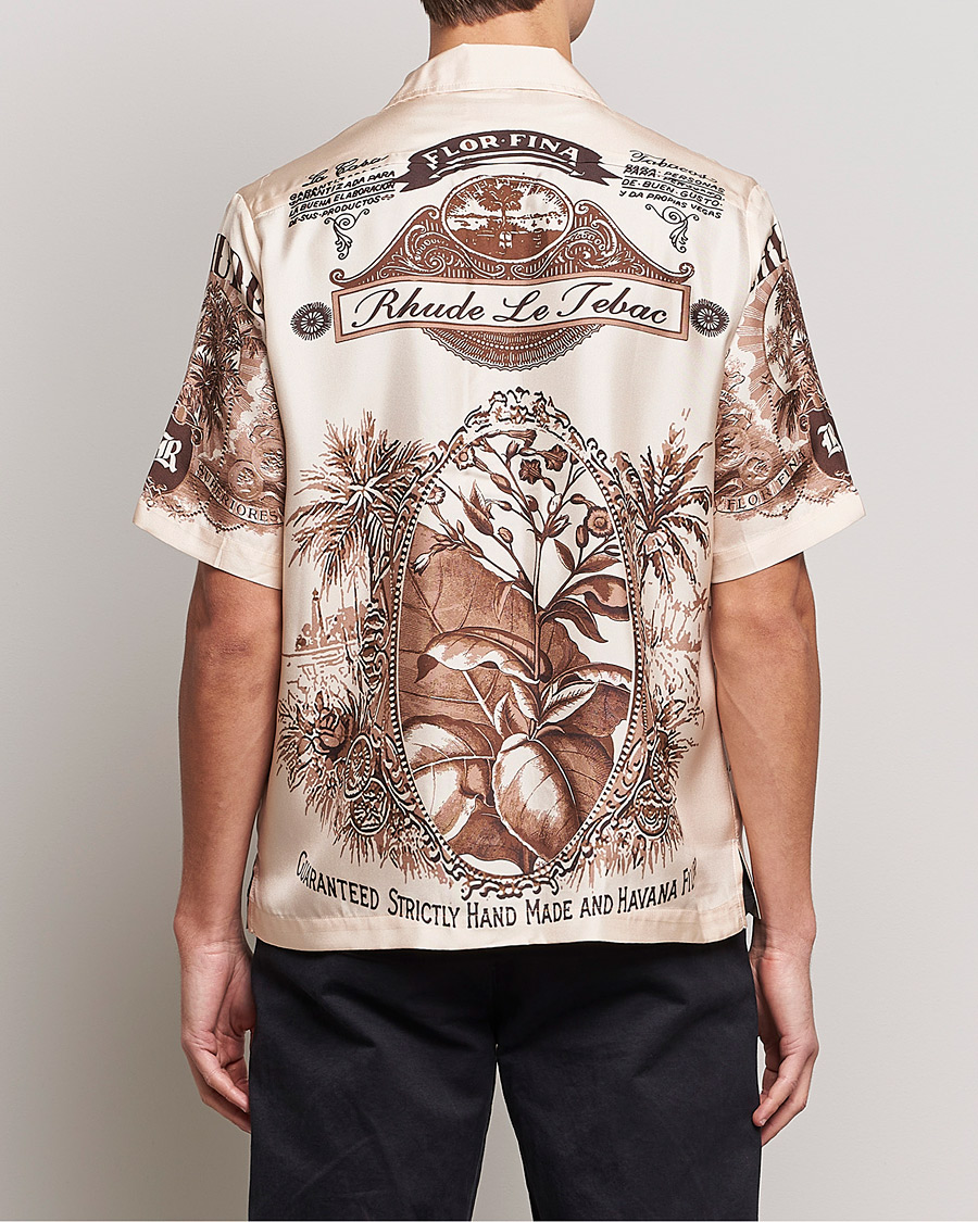 Heren | Overhemden | Rhude | Silk Cigar Short Sleeve Shirt Brown/Cream
