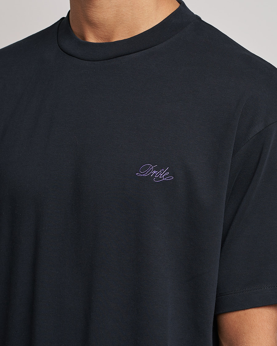 Heren | T-shirts | Drôle de Monsieur | Signature T-Shirt Black