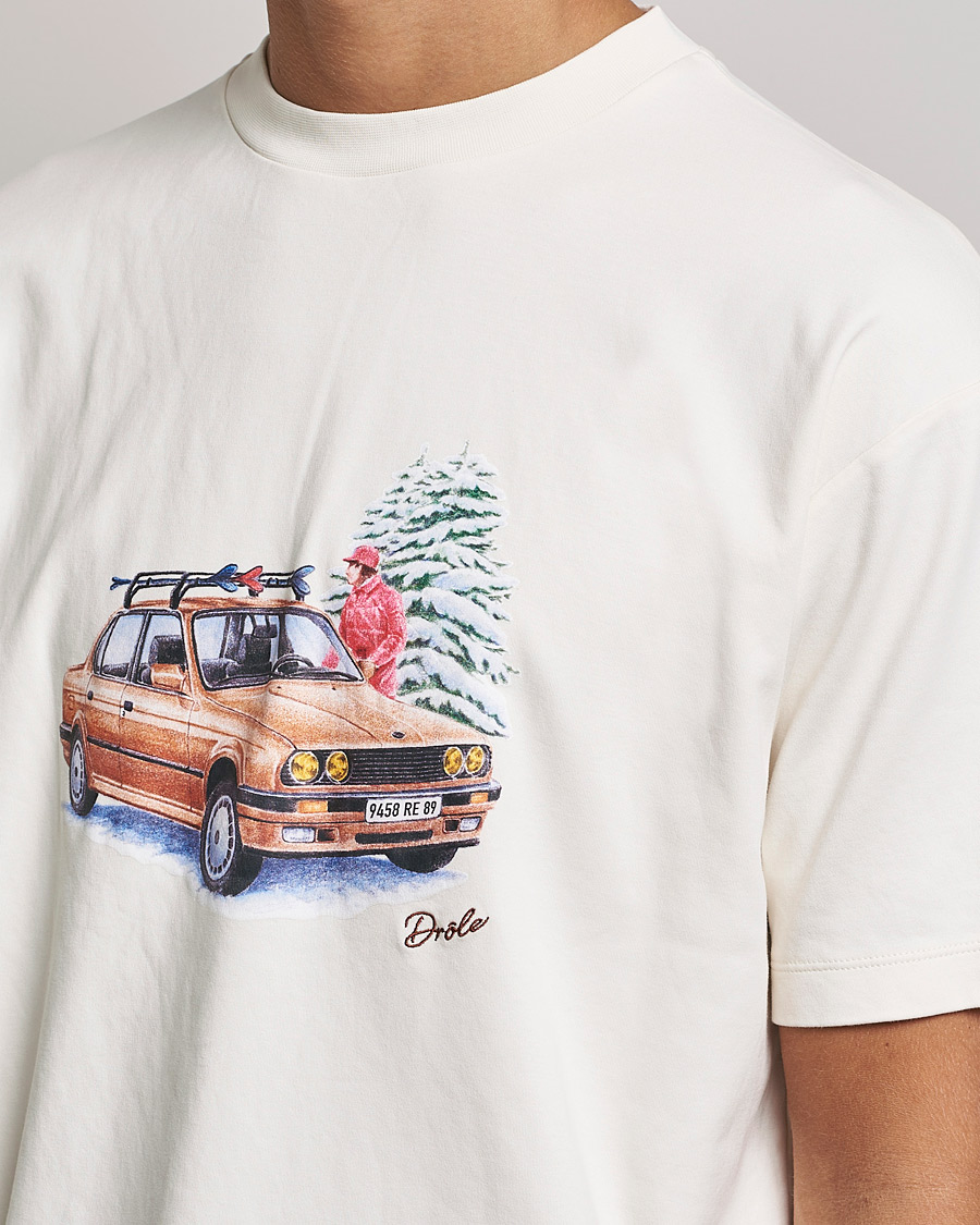 Heren | T-shirts | Drôle de Monsieur | Departe Ski T-Shirt Cream