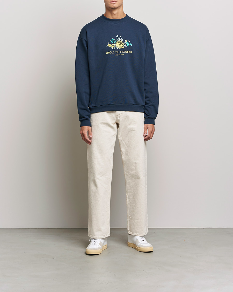 Heren | Truien | Drôle de Monsieur | Fleur Sweatshirt Navy