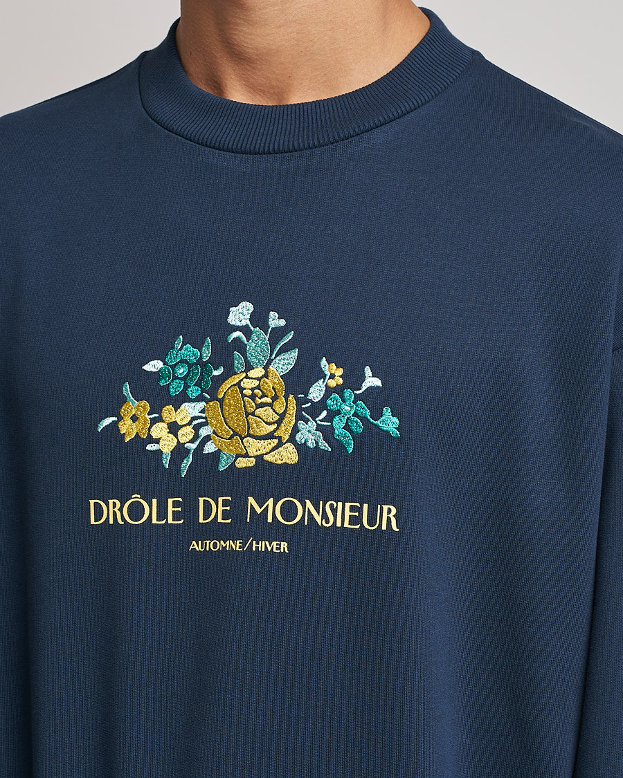Heren | Truien | Drôle de Monsieur | Fleur Sweatshirt Navy