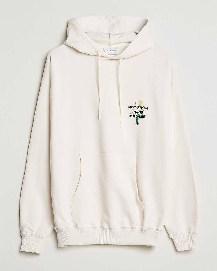Heren | Truien | Drôle de Monsieur | Fleur Slogan Hoodie Off White