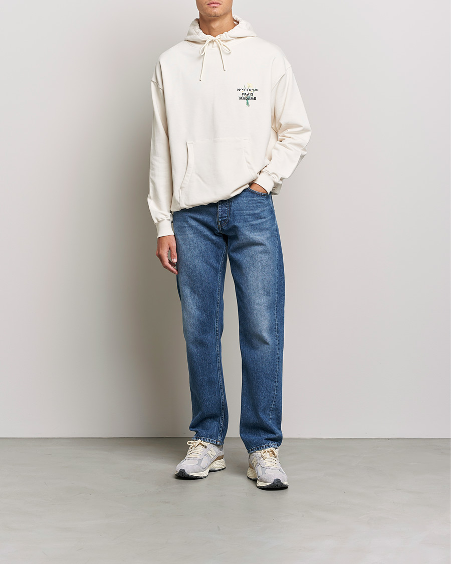 Heren | Truien | Drôle de Monsieur | Fleur Slogan Hoodie Off White