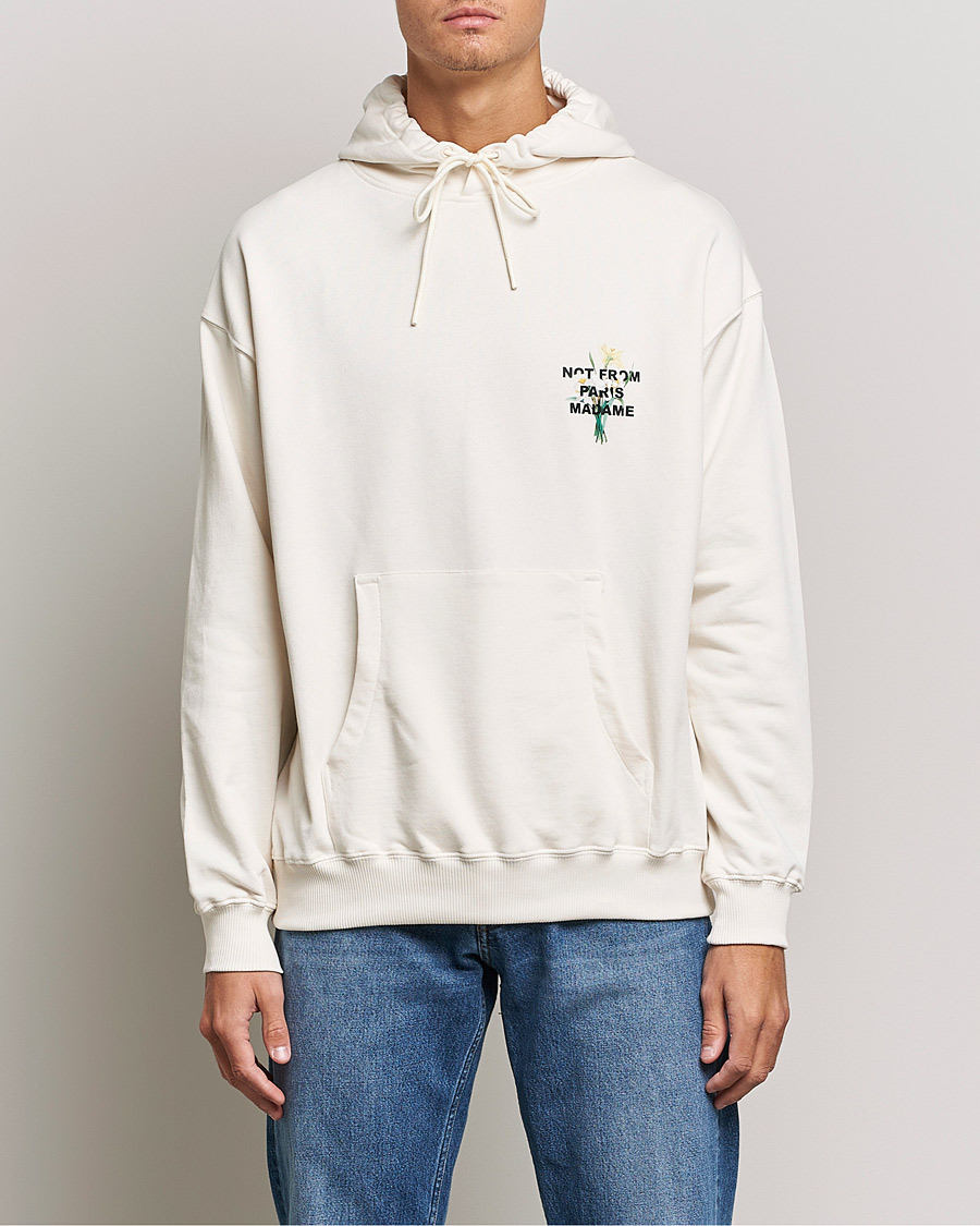 Heren | Truien | Drôle de Monsieur | Fleur Slogan Hoodie Off White