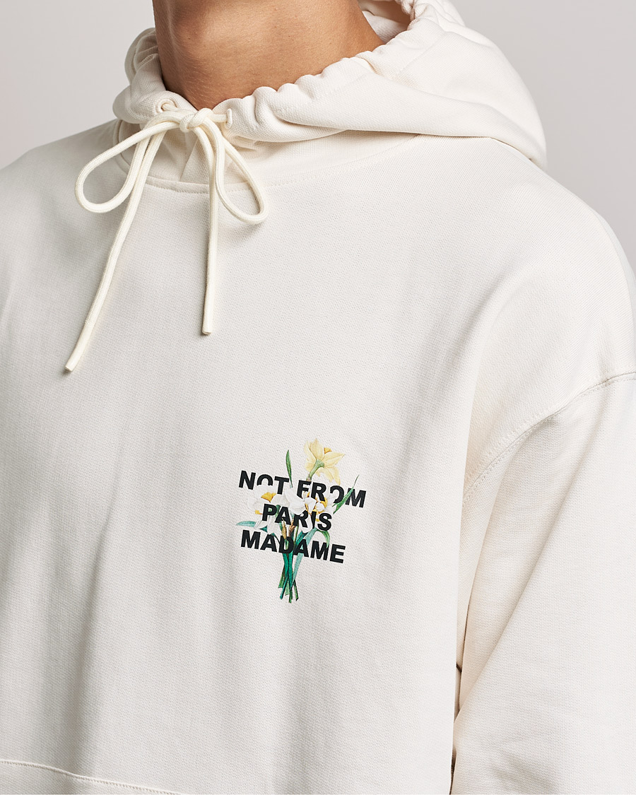 Heren | Truien | Drôle de Monsieur | Fleur Slogan Hoodie Off White