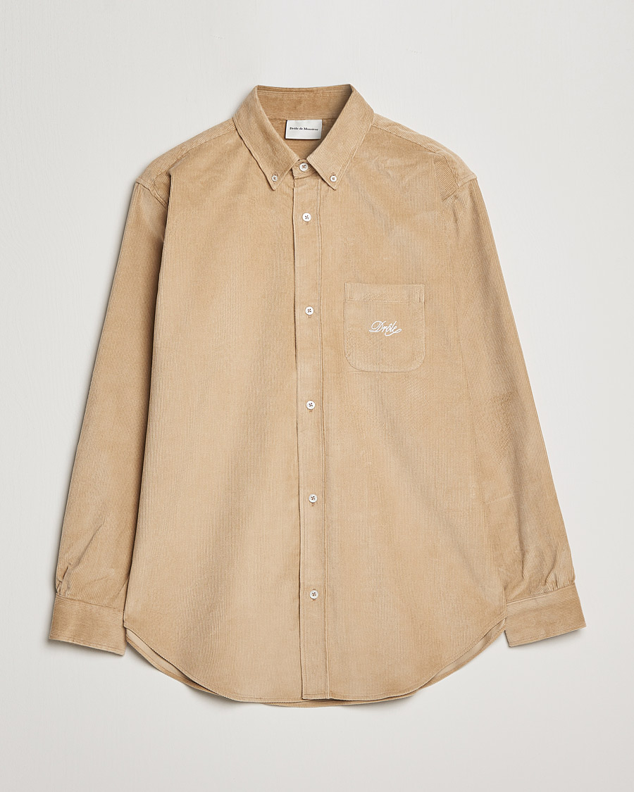 Heren | Overhemden | Drôle de Monsieur | Corduroy Oversize Shirt Beige