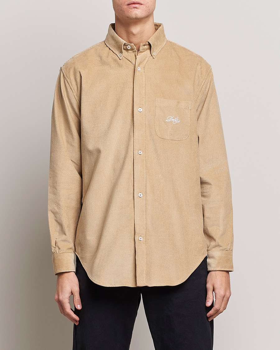 Heren | Overhemden | Drôle de Monsieur | Corduroy Oversize Shirt Beige