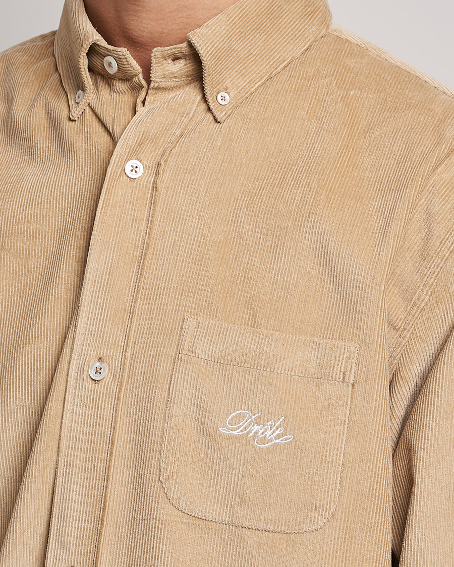 Heren | Overhemden | Drôle de Monsieur | Corduroy Oversize Shirt Beige