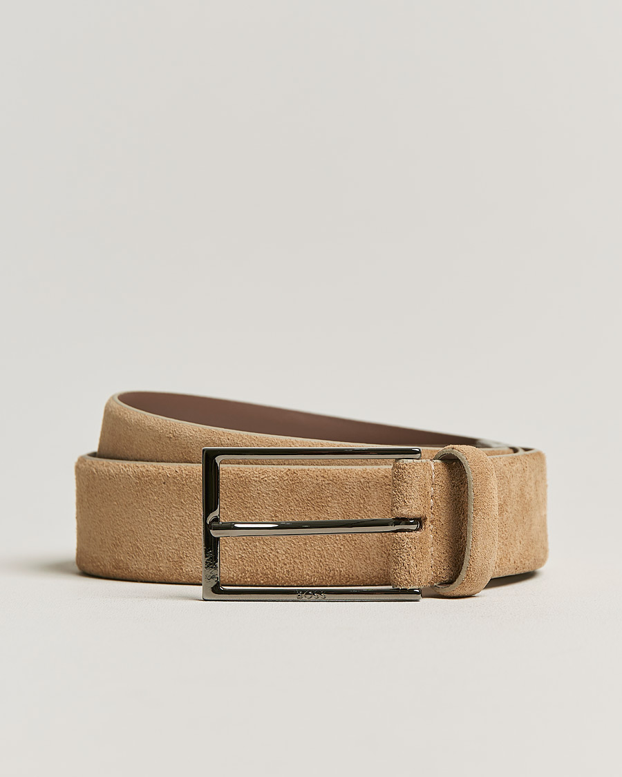 Heren | Calindo Suede Belt Medium Brown | BOSS BLACK | Calindo Suede Belt Medium Brown