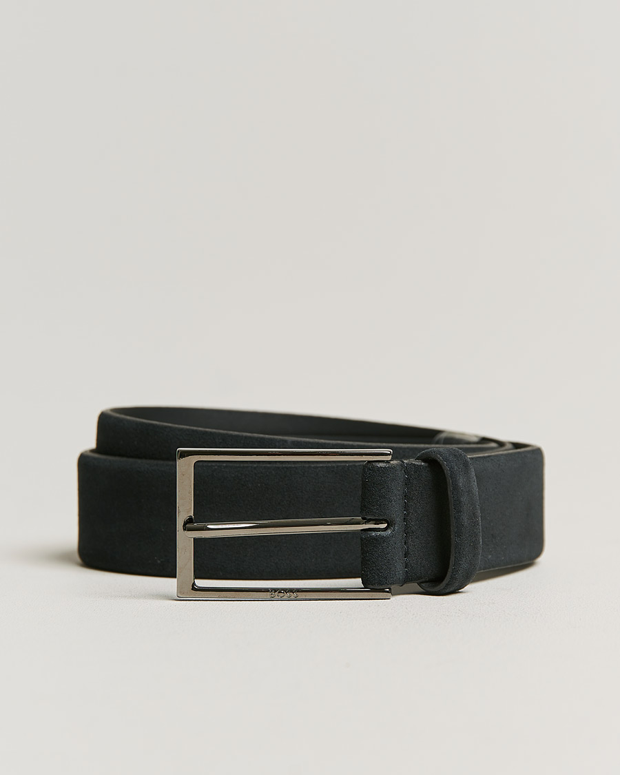 Heren | Calindo Suede Belt Dark Blue | BOSS BLACK | Calindo Suede Belt Dark Blue