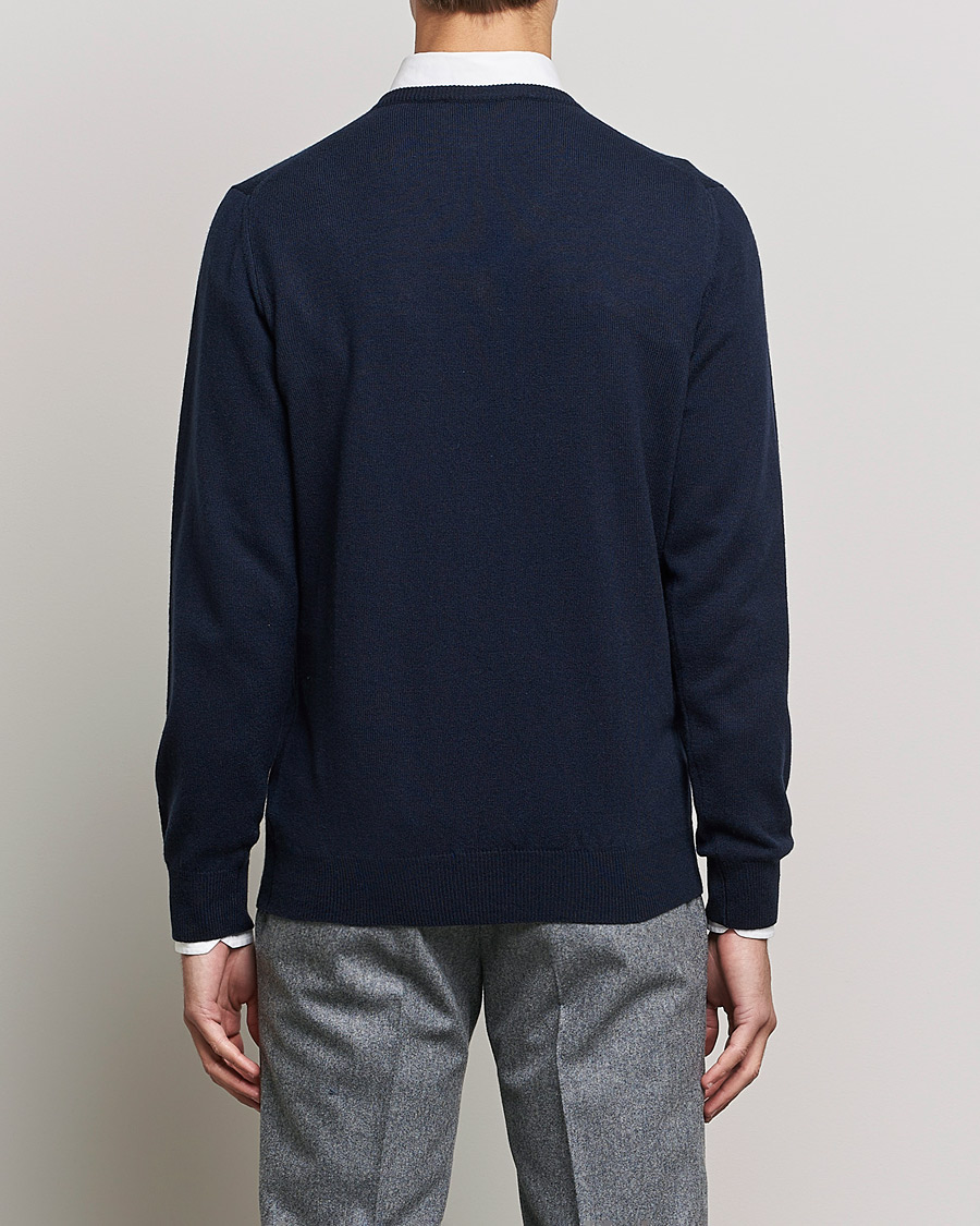Heren | Truien | Piacenza Cashmere | Cashmere V Neck Sweater Navy